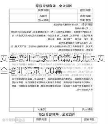 安全培训记录100篇,幼儿园安全培训记录100篇