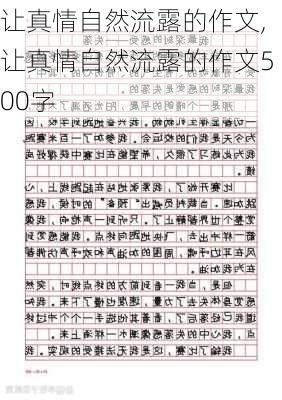 让真情自然流露的作文,让真情自然流露的作文500字