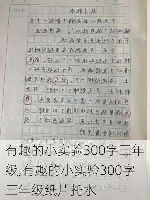 有趣的小实验300字三年级,有趣的小实验300字三年级纸片托水