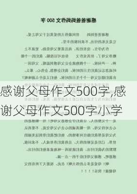 感谢父母作文500字,感谢父母作文500字小学