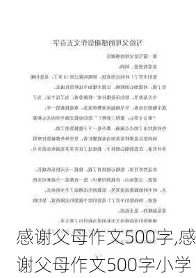 感谢父母作文500字,感谢父母作文500字小学