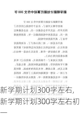 新学期计划300字左右,新学期计划300字左右初一