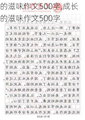 的滋味作文500字,成长的滋味作文500字