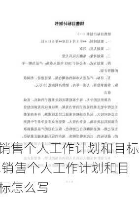 销售个人工作计划和目标,销售个人工作计划和目标怎么写