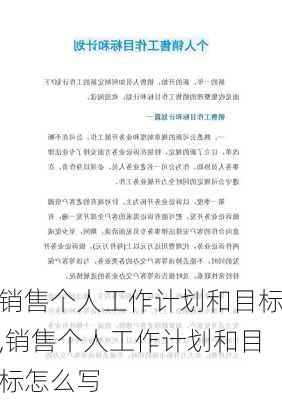 销售个人工作计划和目标,销售个人工作计划和目标怎么写