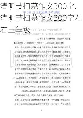 清明节扫墓作文300字,清明节扫墓作文300字左右三年级