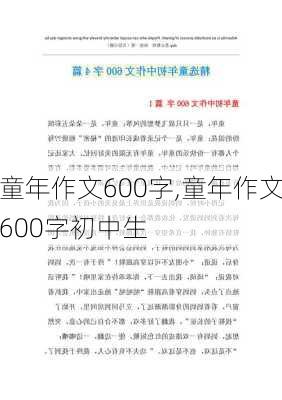 童年作文600字,童年作文600字初中生