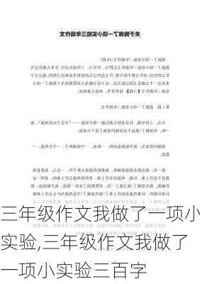 三年级作文我做了一项小实验,三年级作文我做了一项小实验三百字