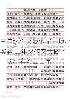 三年级作文我做了一项小实验,三年级作文我做了一项小实验三百字