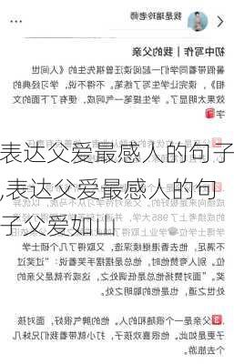 表达父爱最感人的句子,表达父爱最感人的句子父爱如山