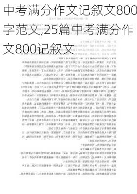 中考满分作文记叙文800字范文,25篇中考满分作文800记叙文