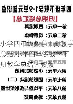 小学四年级数学下册教学总结,小学四年级数学下册教学总结人教版