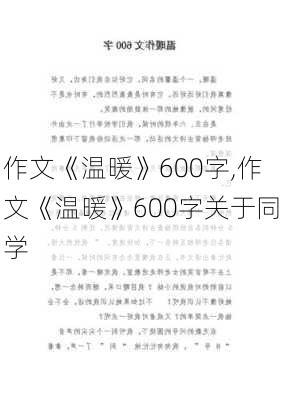 作文《温暖》600字,作文《温暖》600字关于同学