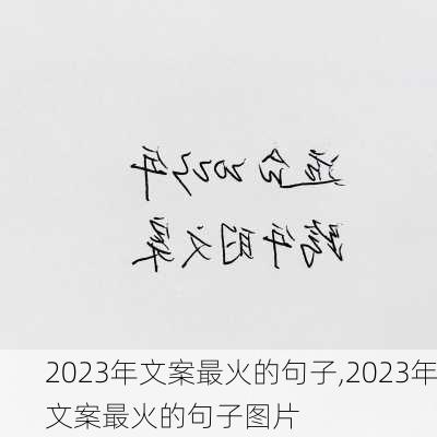 2023年文案最火的句子,2023年文案最火的句子图片