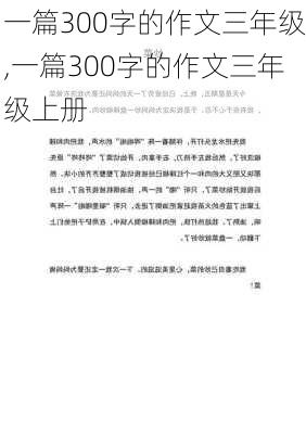 一篇300字的作文三年级,一篇300字的作文三年级上册