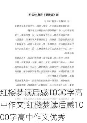 红楼梦读后感1000字高中作文,红楼梦读后感1000字高中作文优秀