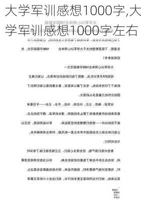 大学军训感想1000字,大学军训感想1000字左右