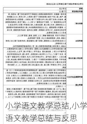 小学语文教学总结,小学语文教学总结与反思