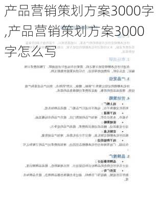 产品营销策划方案3000字,产品营销策划方案3000字怎么写