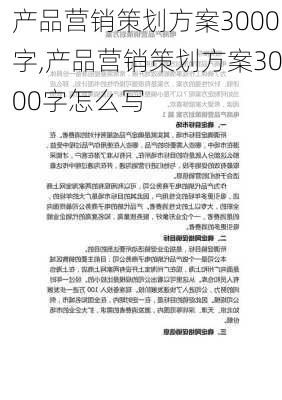 产品营销策划方案3000字,产品营销策划方案3000字怎么写