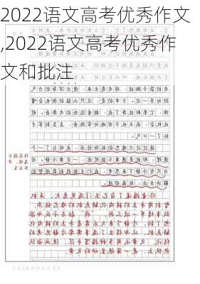 2022语文高考优秀作文,2022语文高考优秀作文和批注