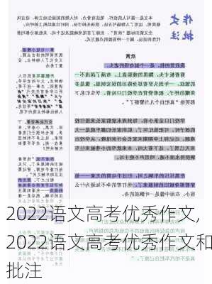 2022语文高考优秀作文,2022语文高考优秀作文和批注