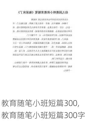 教育随笔小班短篇300,教育随笔小班短篇300字