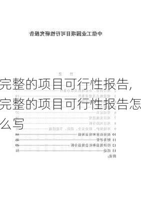 完整的项目可行性报告,完整的项目可行性报告怎么写