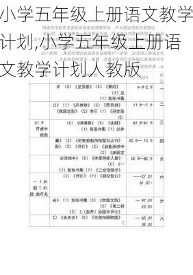 小学五年级上册语文教学计划,小学五年级上册语文教学计划人教版