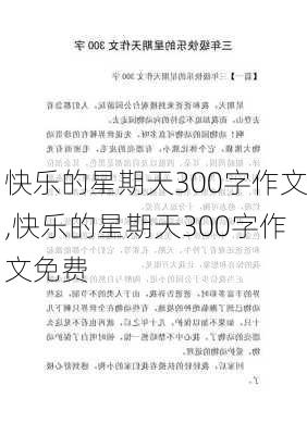 快乐的星期天300字作文,快乐的星期天300字作文免费