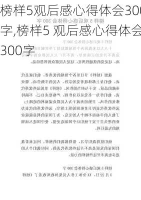 榜样5观后感心得体会300字,榜样5 观后感心得体会300字