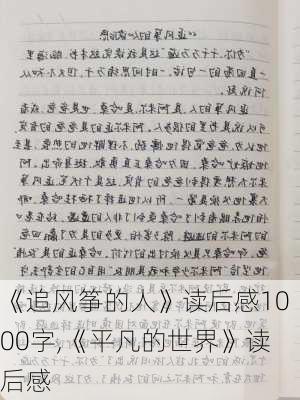 《追风筝的人》读后感1000字,《平凡的世界》读后感