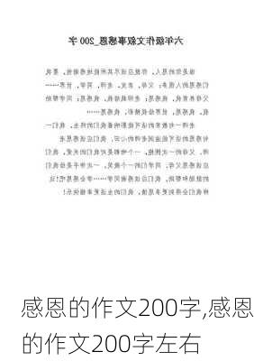 感恩的作文200字,感恩的作文200字左右