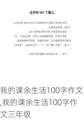 我的课余生活100字作文,我的课余生活100字作文三年级