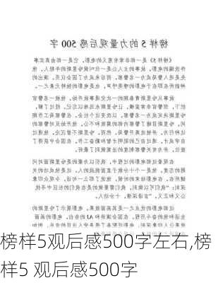 榜样5观后感500字左右,榜样5 观后感500字