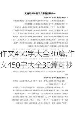 作文450字大全30篇,作文450字大全30篇可抄