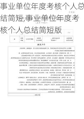 事业单位年度考核个人总结简短,事业单位年度考核个人总结简短版