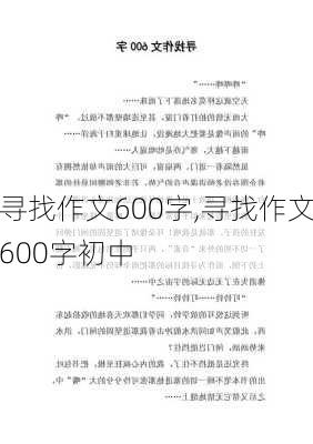 寻找作文600字,寻找作文600字初中