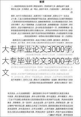 大专毕业论文3000字,大专毕业论文3000字范文