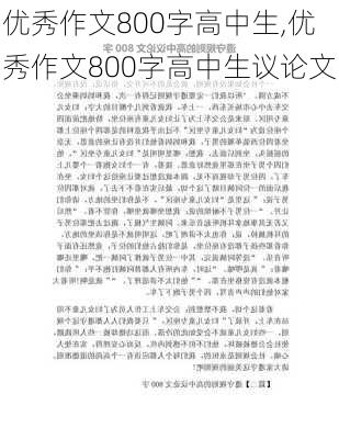 优秀作文800字高中生,优秀作文800字高中生议论文