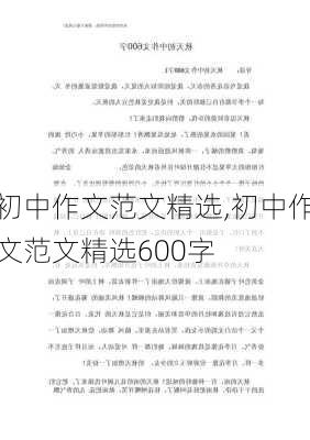 初中作文范文精选,初中作文范文精选600字