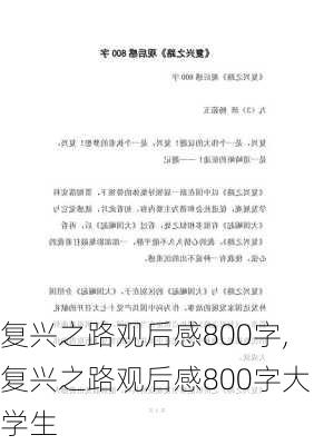 复兴之路观后感800字,复兴之路观后感800字大学生