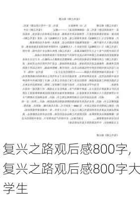 复兴之路观后感800字,复兴之路观后感800字大学生