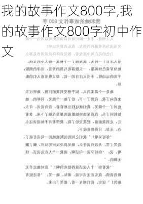 我的故事作文800字,我的故事作文800字初中作文