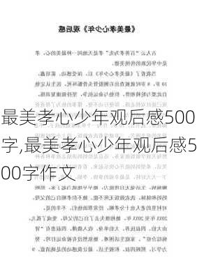 最美孝心少年观后感500字,最美孝心少年观后感500字作文