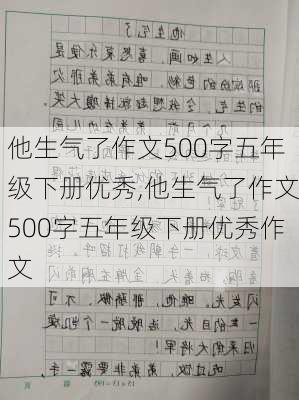 他生气了作文500字五年级下册优秀,他生气了作文500字五年级下册优秀作文