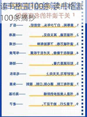 读书格言100条,读书格言100条摘抄