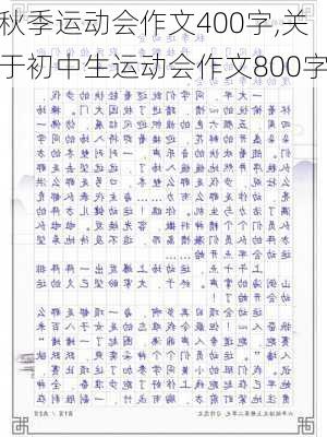 秋季运动会作文400字,关于初中生运动会作文800字