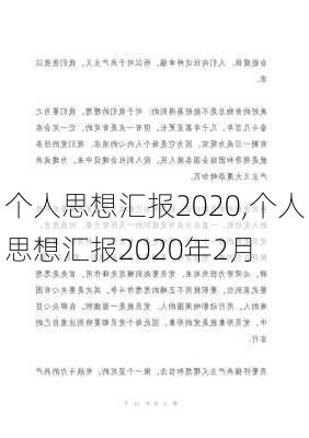 个人思想汇报2020,个人思想汇报2020年2月