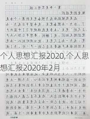 个人思想汇报2020,个人思想汇报2020年2月